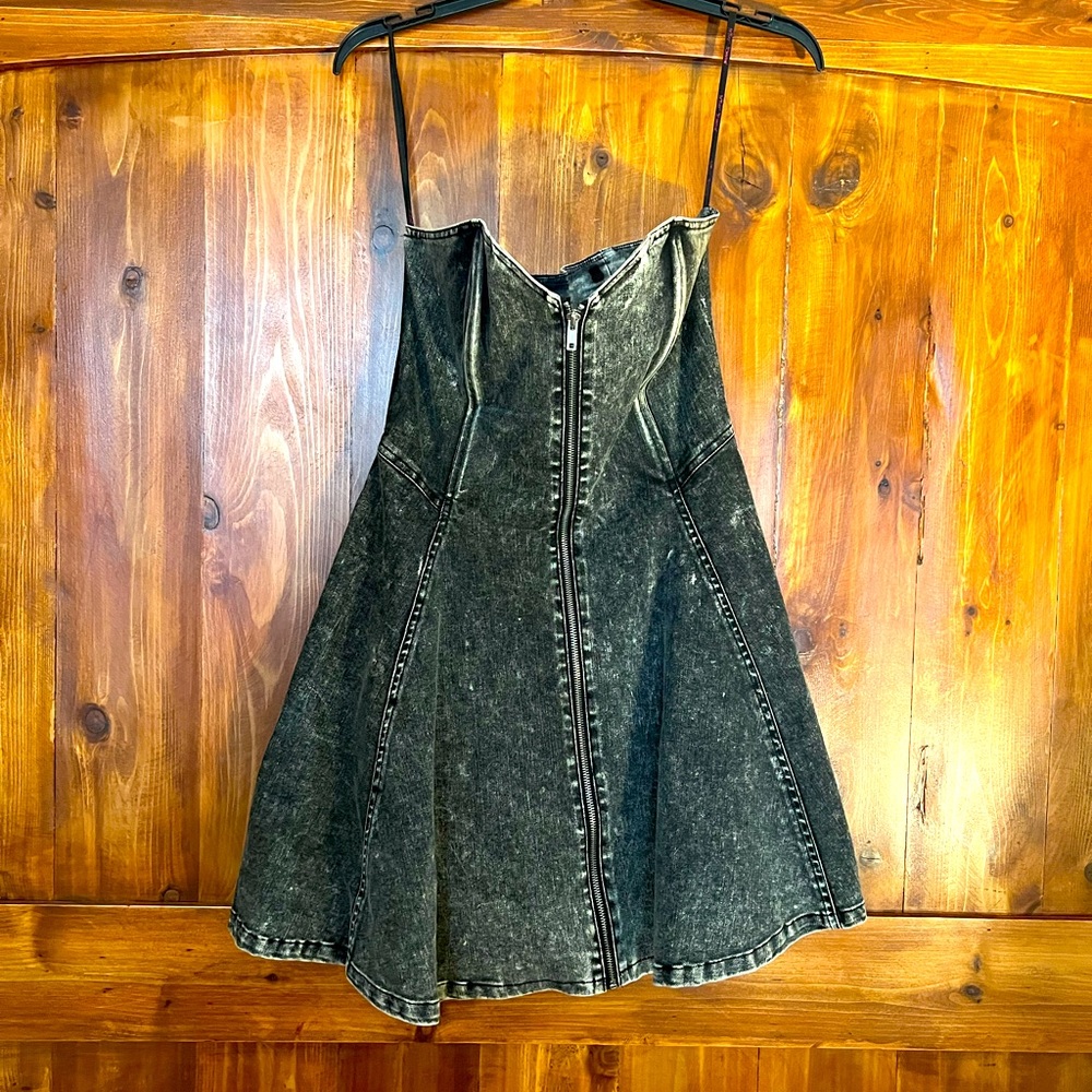 Betsey Johnson Black Denim Washed Dress